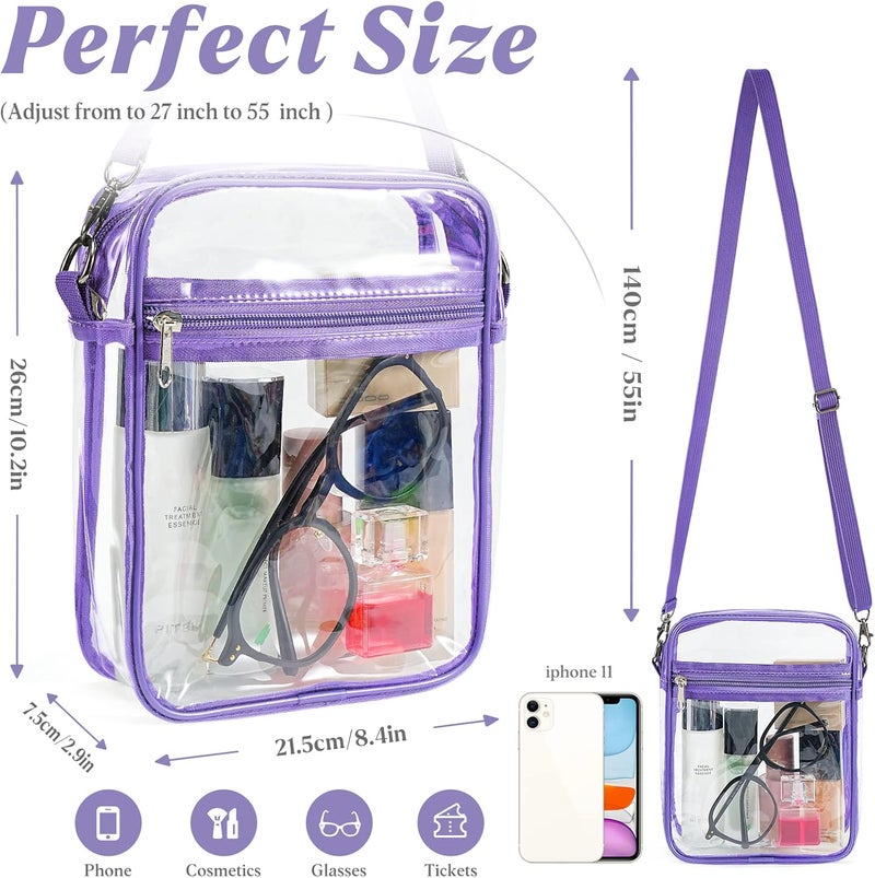 yuanming Clear Bag Stadium Approved, Clear Crossbody Purse Bag, Clear Stadium Bags for Women - Image 3